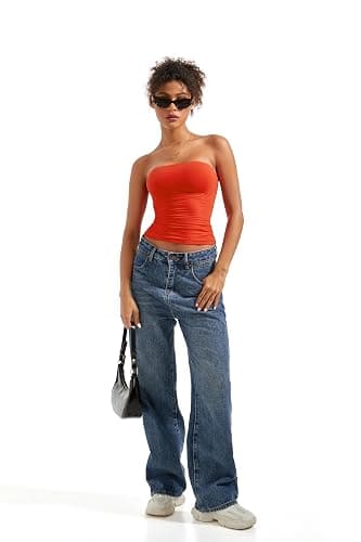 SUUKSESS Women Sexy Tube Top Summer Y2K Going Out Double Lined Basic Tank Top thumbnail 4