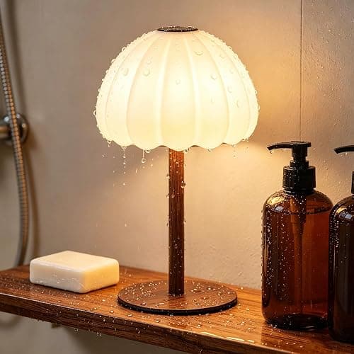 Thlevel Cordless Shower Lamp, IP65 Waterproof Rechargeable Cloud Light, Touch Dimmable Table Lamp with 3000mAh Battery, 4 Modes Color Changing Mood Light for Inside Shower, Bathroom, Bedroom - Image 1