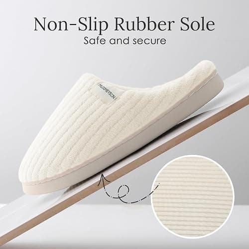 HUXMEYSON Slippers for Women, Warm Memory Foam Comfy House Slippers with Anti-Skid Rubber Sole for Indoor and Outdoor thumbnail 6