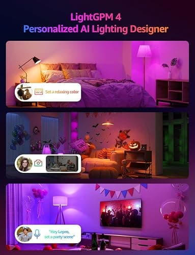 Lepro AI Smart Bulb B22, Music Sync Bayonet WiFi Bulb, Colors Changing Light Bulb Works with Alexa & Google Assistant, 806lm, App & Voice Control, Personalized AI Lighting Designer thumbnail 2