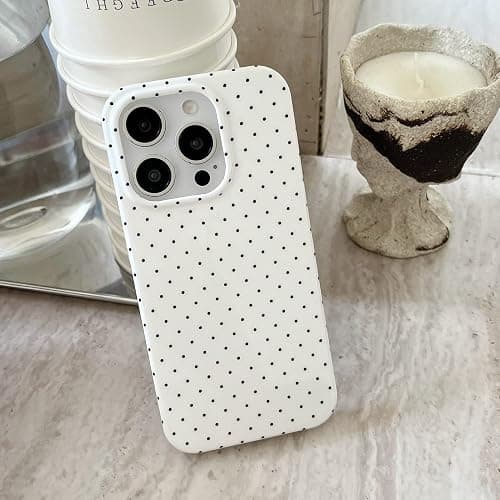 White Tiny Polka Dot Phone Case for iPhone 14/iPhone 13 Cute Retro Chic Trendy Classy Boho Pattern Slim Soft Protective Girls Women Cover(White Tiny Polkadot,i13/i14 6.1inch) thumbnail 6