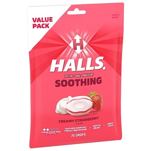 HALLS Throat Soothing Creamy Strawberry Throat Drops, 70 Drops thumbnail 10