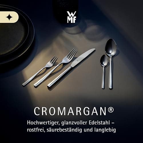 WMF Boston Besteck Set 12 Personen, Essbesteck 60 teilig, Monobloc-Messer, Cromargan Edelstahl poliert, glänzend, spülmaschinenfest thumbnail 2