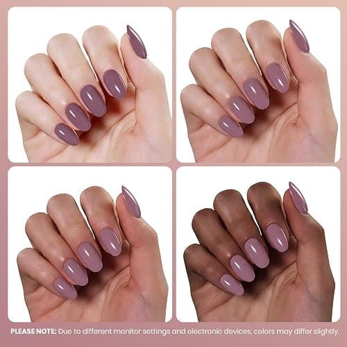 Beetles Purple Gel Nail Polish, 15ml Dark Purple Color Gel, Nude Mauve | Nude Rose Mauve Pink Purple, Elegant Polish for Daily Wear Salon DIY Manicure Glossy Solid Color Soak Off UV LED Nail Art thumbnail 6