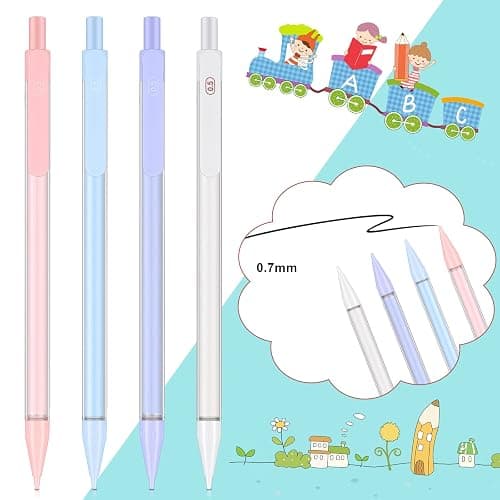 20 Pack Mechanical Pencils Kawaii Stationary Cute Mechanical Pencil Mixed 0.5mm 0.7mm 0.9mm Kawaii Pencil for School Office Home Supplies, Some with Top Erasers thumbnail 5