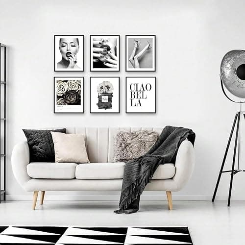 Fashion Black and White Wall Art Prints Glamour Photography Perfume Inspirational Quote Canvas Print Poster Gallery Retro Vintage Beauty Room Bedroom Wall Decor (8"x10" UNFRAMED) thumbnail 7