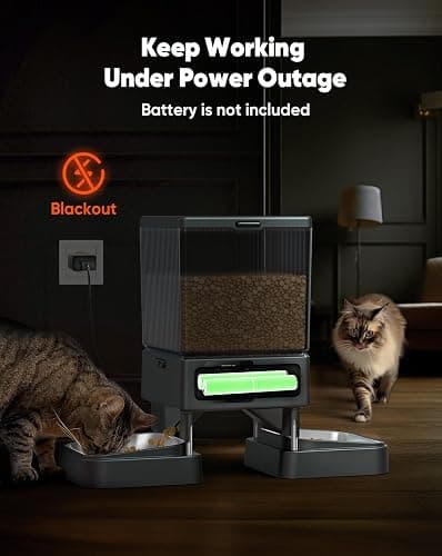 oneisall Automatic Cat Feeder for 2 Cats, 20 Cups/5L Automatic Cat Food Dispenser for Small Pets Indoor, Timed Cat Feeder for Dry Food - Black thumbnail 6
