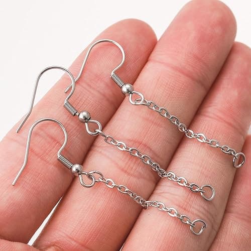 ETAWDE Pack of 20 Dangle Earring Wires for DIY Jewelry Making Adjustable Chain Extender Set for Jewelry Making Extension Chains thumbnail 5