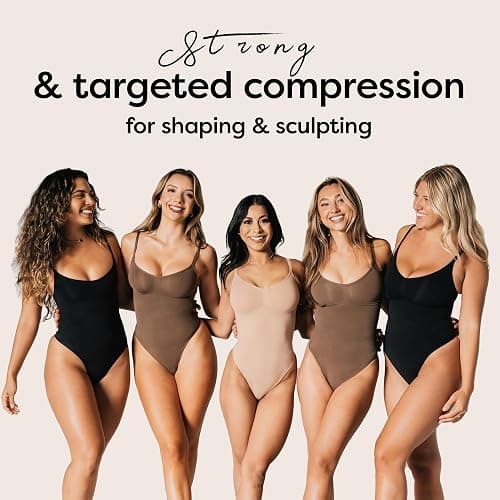 herslims Shapewear Tummy Control Bodysuit Thong or Brief: Sculpting Shaper Tank Top Bodysuits & Snatched Waist Body Suit thumbnail 4