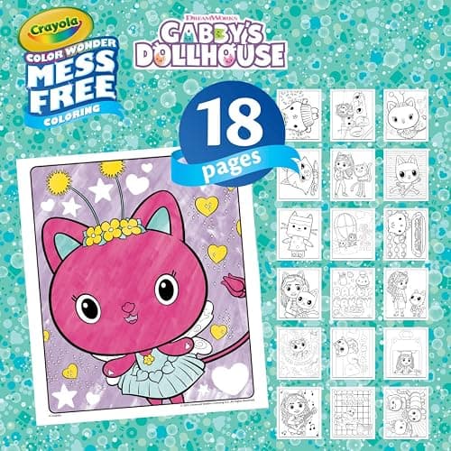 Crayola Gabbys Dollhouse Color Wonder Activity Set, Mess Free Coloring Pages for Toddlers, No Mess Activity, Toys & Gifts for Kids thumbnail 3