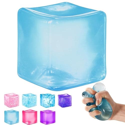 Ice Cube Squishy Fidget Toy – Slow Rise Squeeze Sensory Toys, Multiple Ways to Play, Stress Ball for Anxiety Relief, Focus Enhancement, Brain Relaxation & Strength Fostering - Image 1