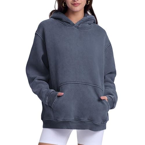 Dnzzs Womens Oversized Hoodie Acid Wash Hoodie Vintage Sweatshirt Heavyweight Fleece Cotton Streetwear Trendy Sweatshirts thumbnail 2
