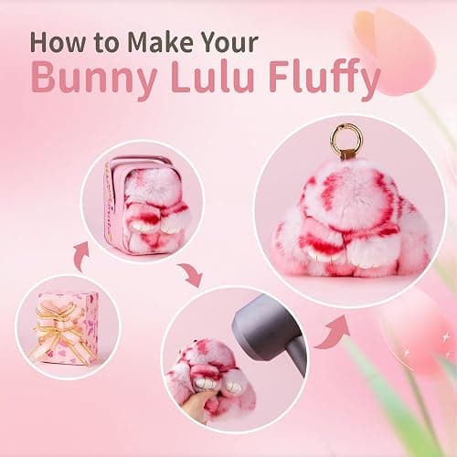 Bunny Keychain with Tin Handmade Soft Plush Rabbit Keychain with Best Wishes Card & Ribbon Bunny Bag Charm thumbnail 6
