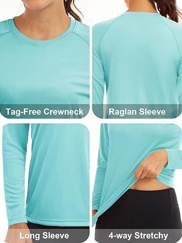 MAGCOMSEN Women's Long Sleeve Shirts UPF 50+ Sun Protection Shirts for Hiking Fishing Workout Rash Guard thumbnail 4