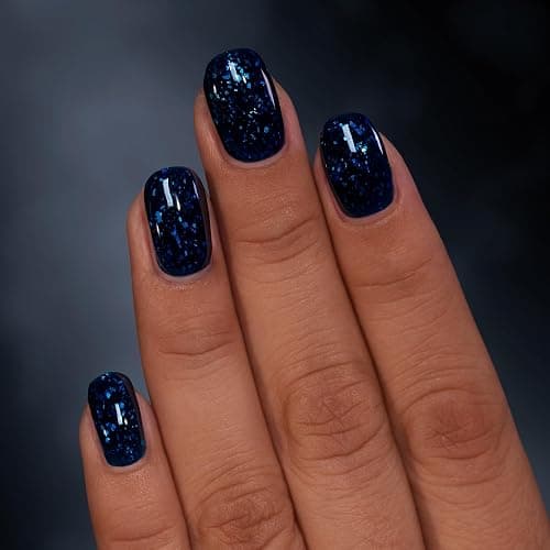 ILNP Late Night - Deep Navy Blue-Based Iridescent Flakie Shimmer Nail Polish thumbnail 5