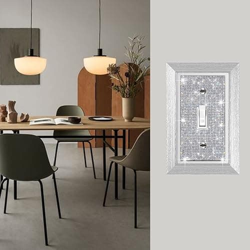 1 Pcs Shiny Rhinestones Imitation Wood Grain Wall Plate Toggle Light Switch Cover Decorative Durable Switch Covers Wall Plate Cover - Standard Size - 1PC-Wall Plate thumbnail 5