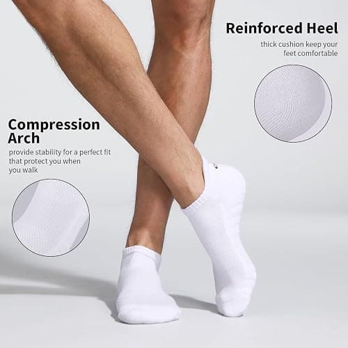 Lapulas Athletic Running Ankle Socks, Low Cut Cushioned Anti-Blister Tab Sports Socks Men Women 6Pairs thumbnail 3