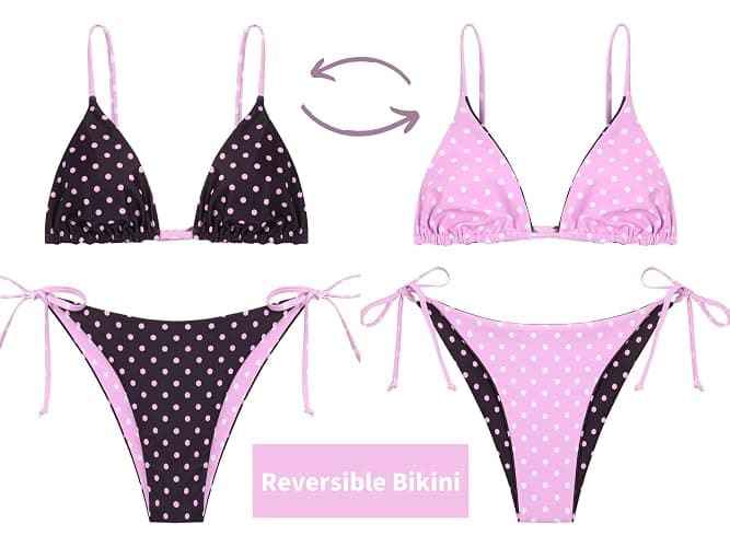 ZAFUL Women's Triangle Bikini Floral String Bikini Set Two Piece Swimsuit Bathing Suits thumbnail 3