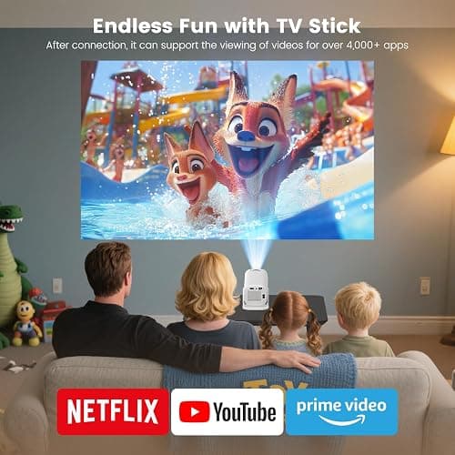 Osikem Mini Projector with Bluetooth, Support 4K Support 130" Screen Movie Projector with Auto Focus & Keystone, 5G+2.4G WiFi 6 Connection Video Projector Compatible with Smartphone Laptop thumbnail 7