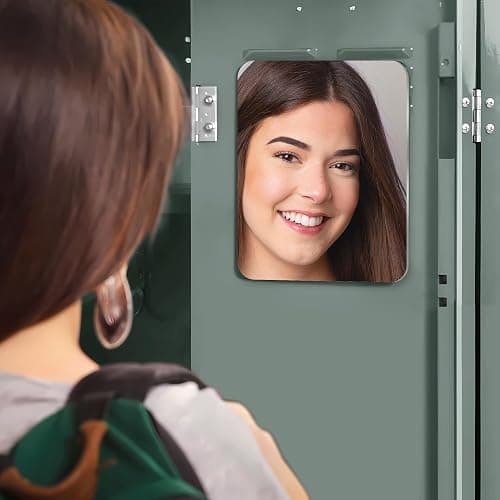 Mavoro Magnetic Locker Mirror | 7x9in Acrylic - Unbreakable | Sleek Frameless | Glassless Safety Kids Mirror (1 Pack) - 1 thumbnail 2