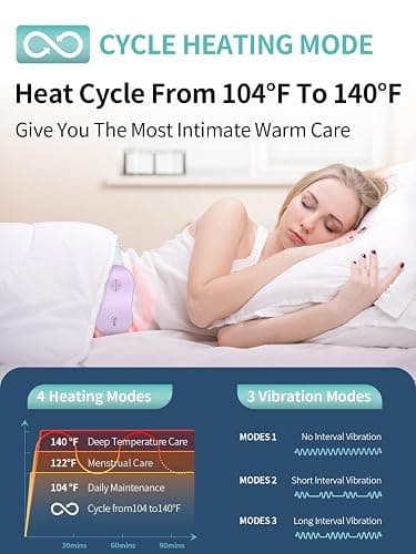 Slimpal Menstrual Heating Pad for Cramps, Portable Cordless Heating Pad for Period Pain Relief, Electric Wearable Heat Belt, Up to 8 Hours Constant Working, Gifts for Women Girl, Purple thumbnail 3