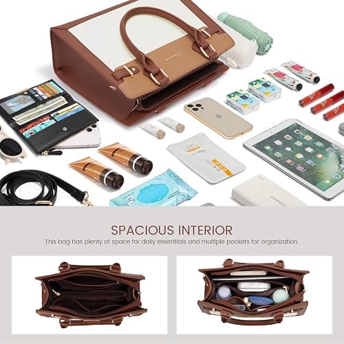 LOVEVOOK Purses and Handbags for Women, Tote Shoulder Bag Satchel Black Purse and PU Leather Top Handle for ladies thumbnail 4