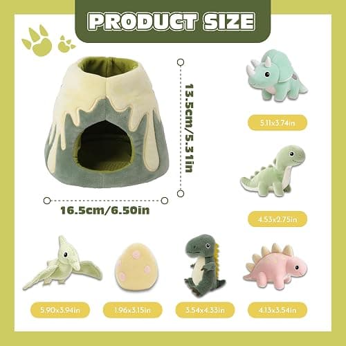 PIIKAGO Baby Toys 6-12 Months – My Little Volcano with 5 Stuffed Dinosaurs, Montessori Toy with Rattle, Crinkle, Squeaker, Sensory Toys for Toddlers 1-3, Early Development Christmas Birthday Gift thumbnail 2