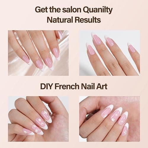 Vansiho French Gel Nail Tips, 150Pcs Medium Almond Gel Nail Tips, Pink Soft French Tips Press on Nails, Fake Nails for Nail Art DIY 15 Sizes thumbnail 4