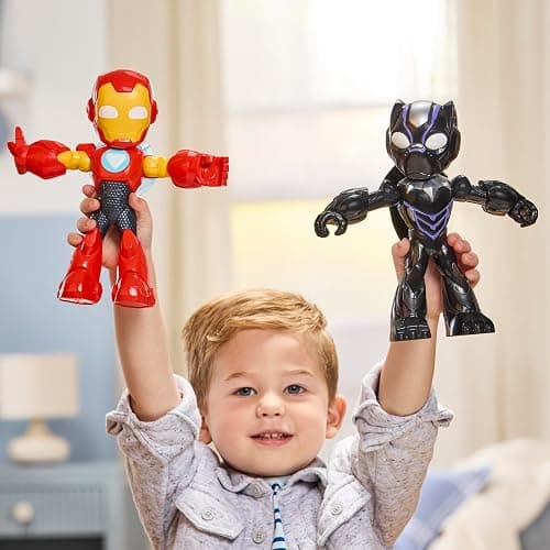 IRON MAN AND HIS AWESOME FRIENDS Marvel Supersized Black Panther Action Figure, 9-Inch (22.8 CM) Super Hero Toys for Kids, Ages 3+ thumbnail 7