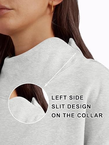Trendy Queen Womens Mock Neck Sweatshirts Oversized Pullover Fall Outfits | Fall Fashion Clothes 2026,Long Sleeve Tops,Comfort Soft Fleece,Travel Casual Work Lounge Daily Outfit thumbnail 6