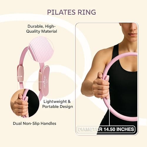 Axene Pilates Kit for Women – 14-Piece Set with Pilates Ring, Ball, Resistance Bands & Sliders | Home Workout Equipment, Non-Slip Socks, Yoga Strap, Bilingual Guide, Carry Bag thumbnail 6