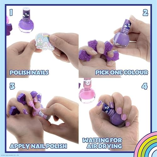 Hello Kitty & Friends - Townley Girl Train Case Makeup Set for Kids, Includes Lip Gloss, Eye Shimmer, Nail Polish, Brushes, and More! Perfect for Parties, Sleepovers, and Makeovers. Non-Toxic, Ages 3+ thumbnail 4