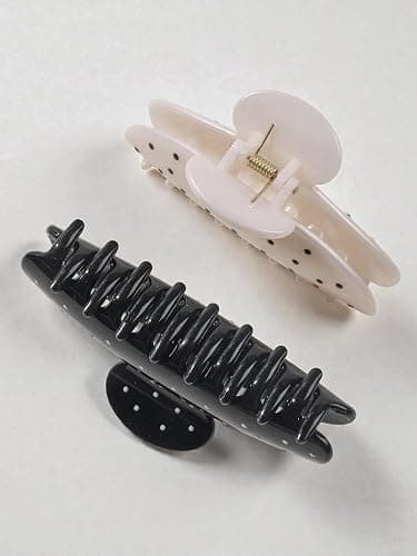 KEMMINTVN Strong Hold Polka Dot Hair Claw Clips Set of 2 for Thick Hair, Non-Slip Daily Styling, Cute All-Season Hair Accessories thumbnail 8