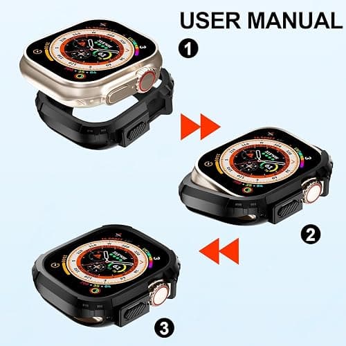 BOTOMALL [2 Pack] Flexible Bumper Case Compatible with Apple Watch Ultra 3 (2025)/Ultra 2/1 49mm Cover, Rugged Military Grade TPU Protector for iWatch Men Womens thumbnail 5