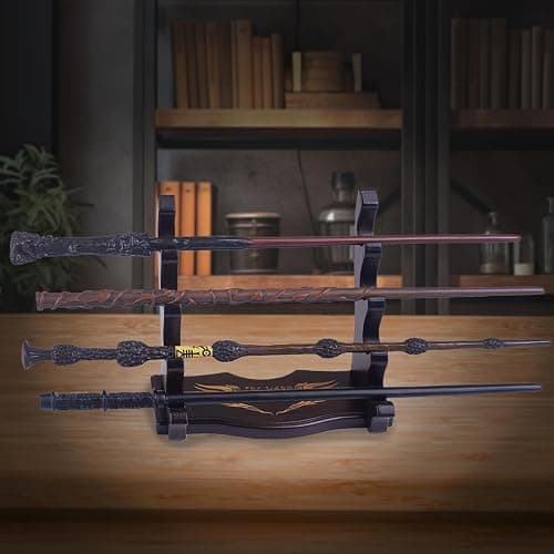 WodGod Wooden Magic Wand Holder and Display Stand,4 Tiered Wood Wizard Wand Holder for Desktop Display Decoration thumbnail 2