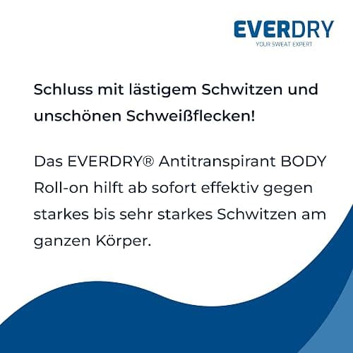 EVERDRY Antitranspirant Body Roll-On | gegen starkes Schwitzen unter den Achseln und am Körper | ergiebig für 6-12 Monate | 50 ml | Antiperspirant ohne Alkohol, Farb- und Parfümstoffe thumbnail 6