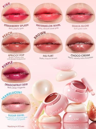 SHEGLAM Hydra Jelly Pocket Lip Jam Hydrating Nourishing Lip Gloss Moisturizing Lip Makeup-Guava Glow thumbnail 8