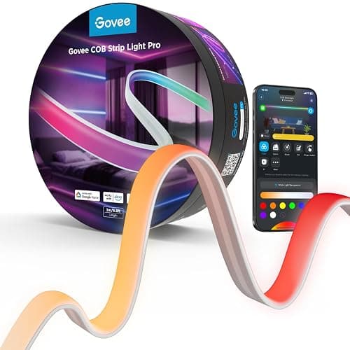 Govee 9.8ft COB LED Strip Light Pro, RGBICW Light with Warm White, WiFi | Work with Alexa, Google Assistant and Matter, Smart Strip Lights, LED Lights for Bedroom, Color Changing - Image 1