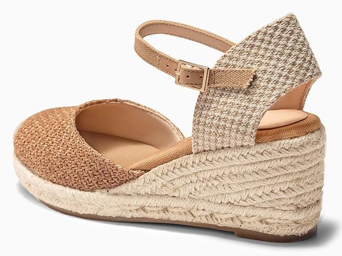 Coutgo Women's Platform Wedge Espadrilles Sandals thumbnail 5