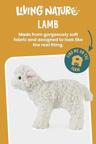 Living Nature Lamb Stuffed Animal | Fluffy Farm Animal | Soft Toy Gift for Kids | 12 Inches thumbnail 2
