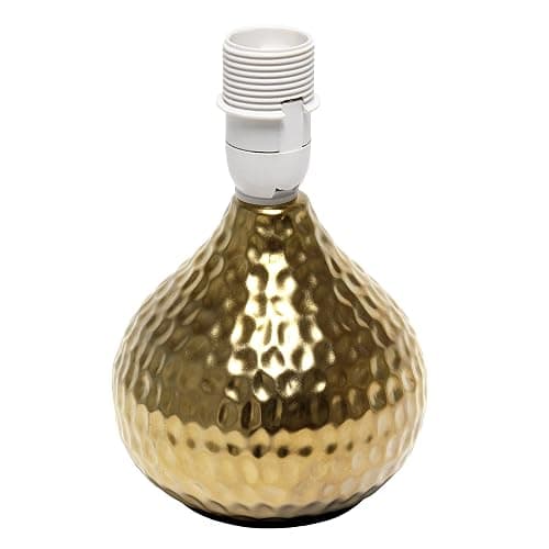 Simple Designs LT2073-GDB Mini Hammered Texture Gold Drip Table Lamp with Black Shade - Gold/Black - Solid thumbnail 7