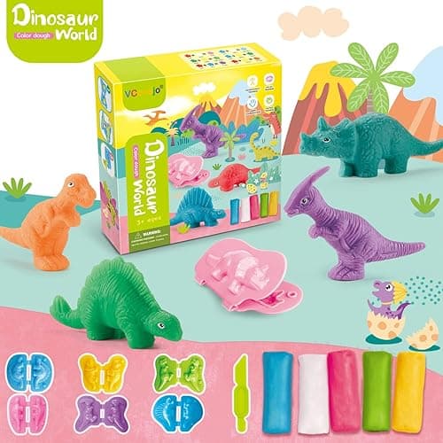 VConejo Color Dough Toys Dough Accessories Set Creations Tools for Kid 2-4-8 Years (Dinosaurs World) - Dinosaur World thumbnail 2