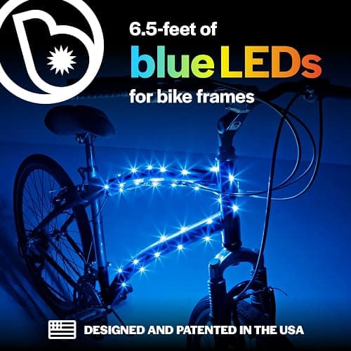 Brightz CosmicBrightz LED Bike Frame Rope Light - 6.5-Foot String Rope - Battery-Powered with On/Off Switch - Ultra Bright Color Keeps Your Ride Fun and Safe for Kids, Teens, & Adults thumbnail 2