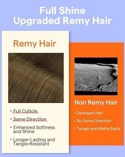 Full Shine Human Hair Clip in Extensions | Light Brown Clip in Hair Extensions Human Hair, for Cheer, 20 Inch 7 Pcs 120g thumbnail 4