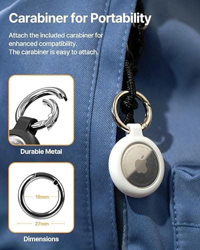 Airtag Keychain Holder for Apple Airtag, Soft TPU Case & Protective Cover with Scratch Resistance, Airtag Case Holder for Pet Collar, Kids, Luggage, Keys Pink thumbnail 5