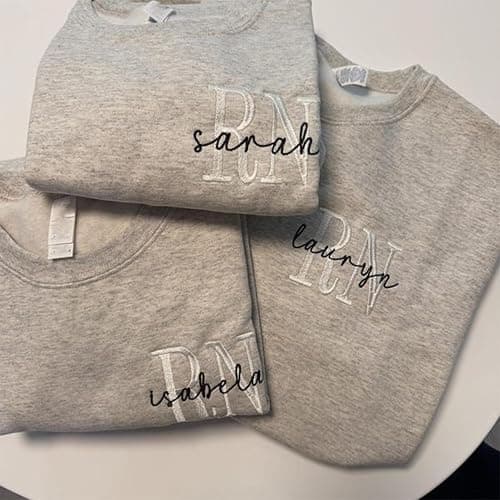 GODMERCH Personalized Nurse Quarter Zip Sweatshirt, Custom Embroidered Nurse Sweatshirt, RN Sweatshirts Gift for Nurses thumbnail 5