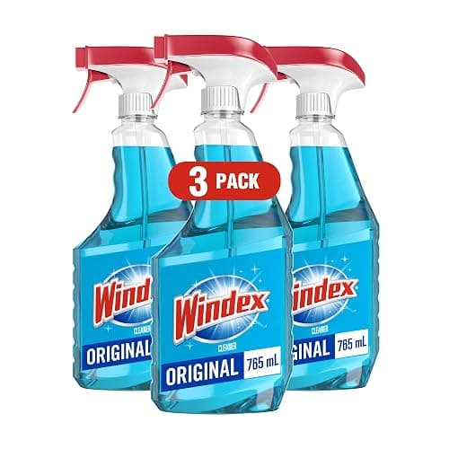 Windex Original Blue Glass and Window Cleaner, Removes Fingerprints, Smudges, and Smears, 765mL, (Pack of 3) - Image 1