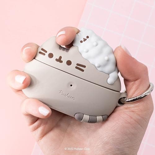 iFace x Pusheen The Cat [ Compatible with AirPods Pro ] Cute Case - Silicone Protective Cover [Carabiner Clip Included] [Wireless Charging Compatible] - Pusheen & Stormy thumbnail 3