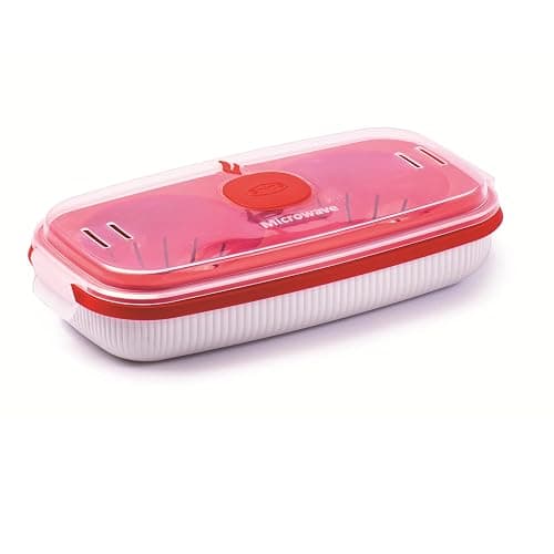 Snips - Microwave EGG POACHER and Omelette Maker - Poached Egg Maker Microwave - 0.75 LT - 24 x 12.5 x 6 cm - Microwave Egg Steamer, White and red - 100% Made in Italy - 0% BPA - Egg Poacher/Omelette Maker thumbnail 3