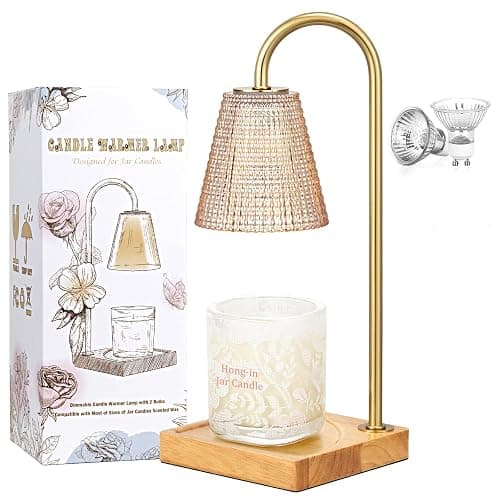 Amber Candle Warmer Lamp-Dimmable Candle Lamp with Timer, Christmas Birthday Gifts for Women, House Warming Gifts for New Home Bedroom Decor, Vintage Wax Warmer for Scented Wax thumbnail 8